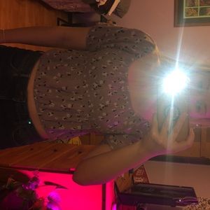 Purple fluffy sleeve blouse